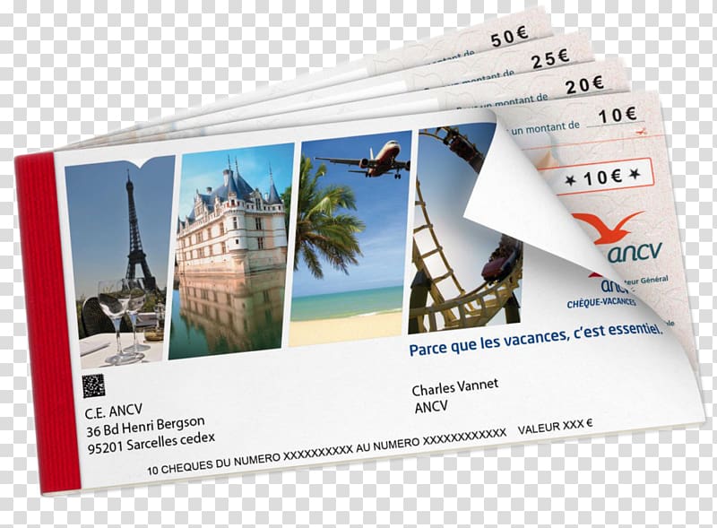 Chèque-vacances Cheque Comité d\'entreprise Tourisme social Civil service, vacances transparent background PNG clipart