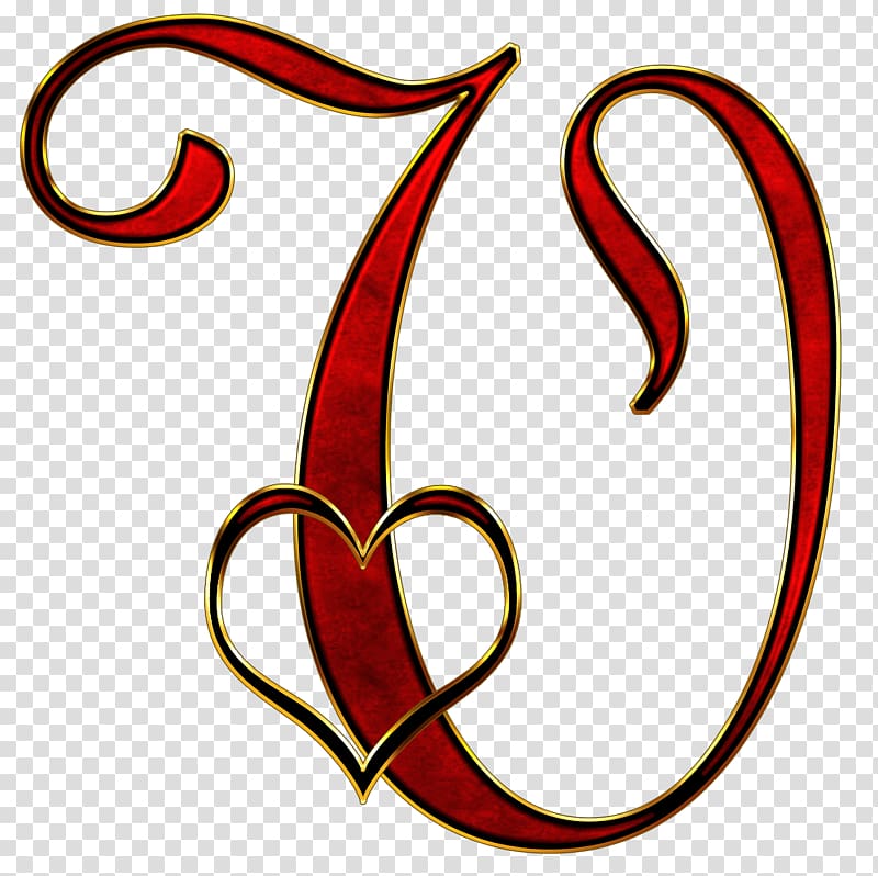 Red Oillustration, Valentine Capital Letter V transparent