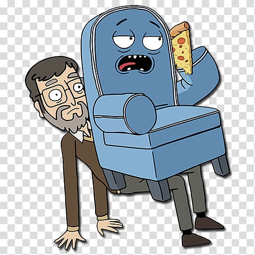blue sofa sitting on a human illustration, Morty Smith Fan art Character Concept art, rick and morty transparent background PNG clipart