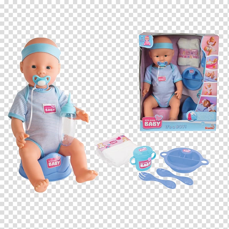 Doll Infant Boy Simba New Born Baby Verzorgingsset J Toy, new born babies transparent background PNG clipart