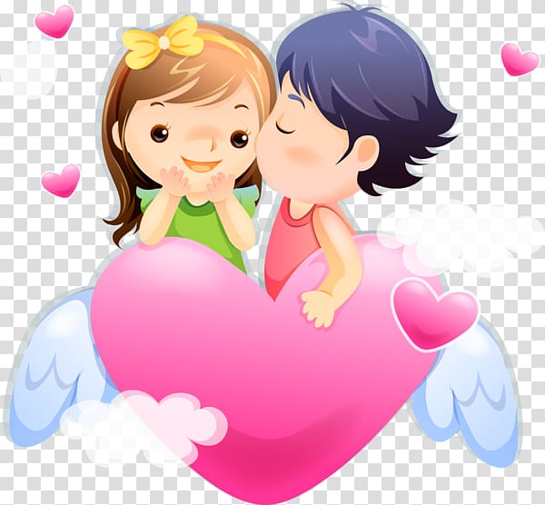 boy and girl digital artwork, Love Cartoon couple Drawing , Love Couple transparent background PNG clipart