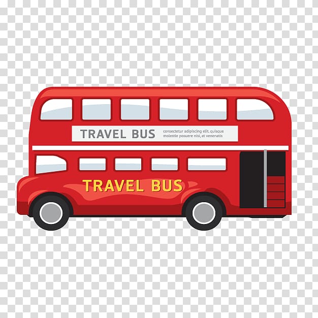 red Travel Bus-printed , London Bus Drawing Illustration, bus transparent background PNG clipart