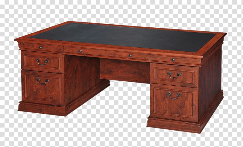 brown wooden pedestal desk, Heavy Wooden Desk transparent background PNG clipart