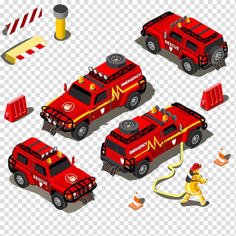 Firefighter Rescue , Hand-drawn cartoon cartoon fire truck transparent background PNG clipart