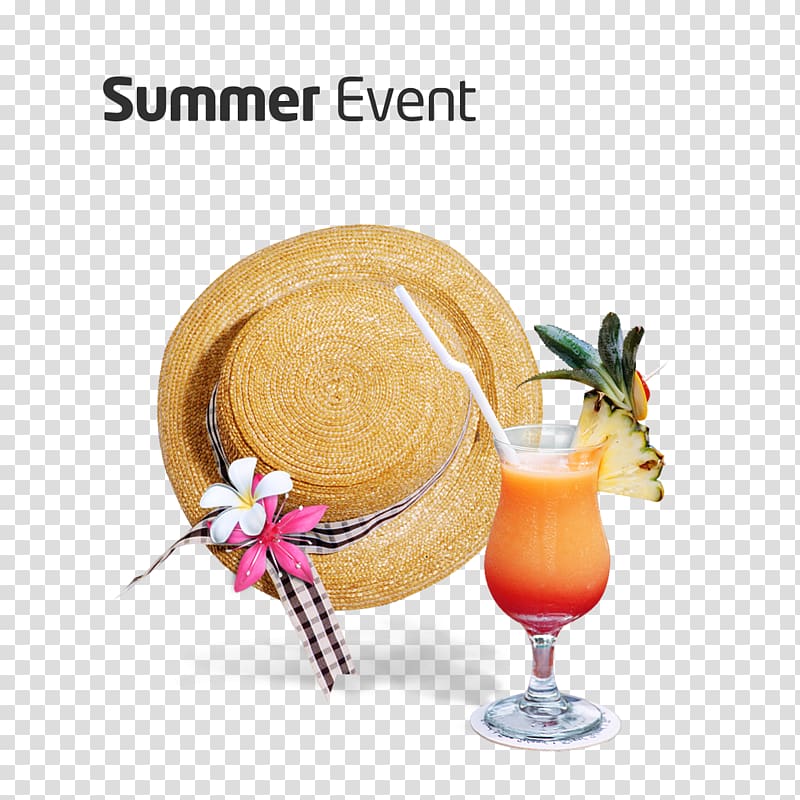 Cocktail garnish Summer Hat Designer, hat transparent background PNG clipart