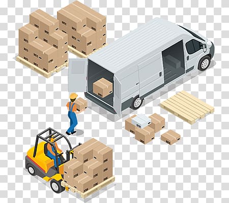 man putting boxes in white panel van , Cargo Van Logistics Warehouse Transport, warehouse transparent background PNG clipart