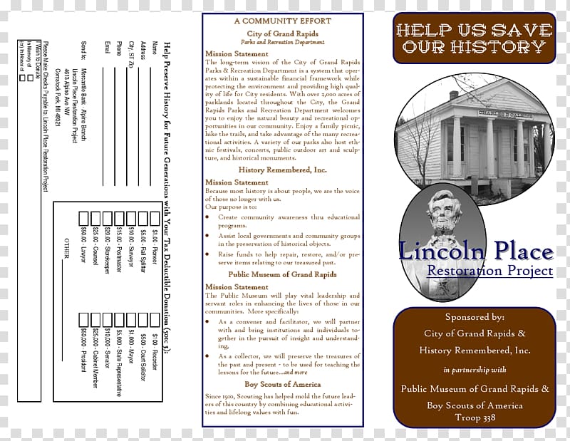 Brochure, modern history is remembered transparent background PNG clipart