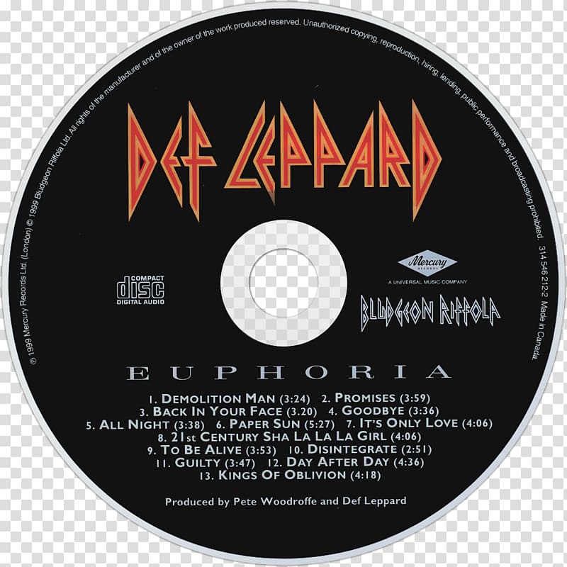 Compact disc Def Leppard Euphoria Frankfurt Airport Autograph, def leppard logo transparent background PNG clipart