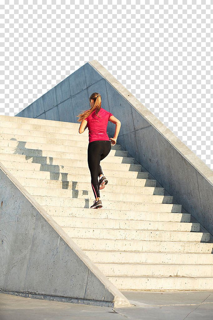 Stairs Harbour Centre Building Running, Running woman transparent background PNG clipart