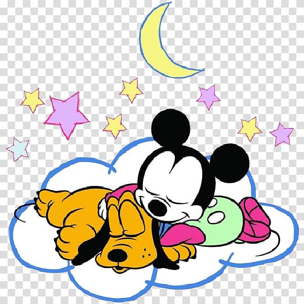 Pluto Minnie Mouse Mickey Mouse Daisy Duck Donald Duck, sleeping baby transparent background PNG clipart