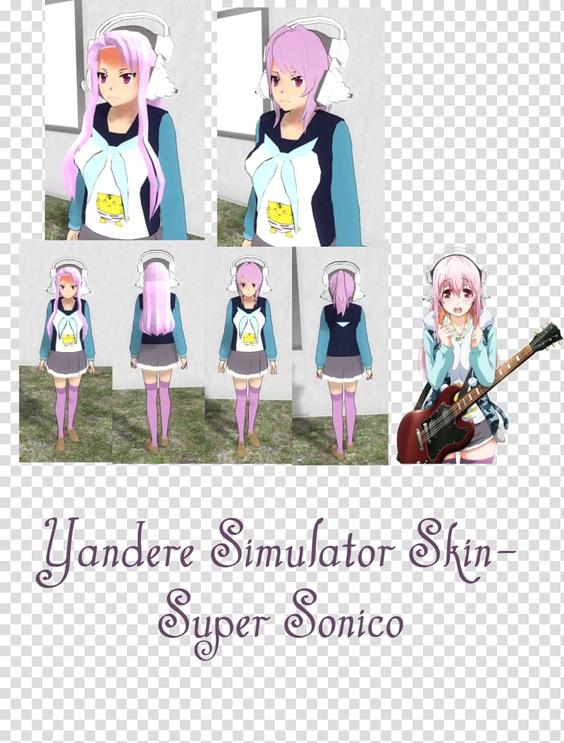 Yandere Simulator Super Sonico Character Moe, sonico transparent background PNG clipart