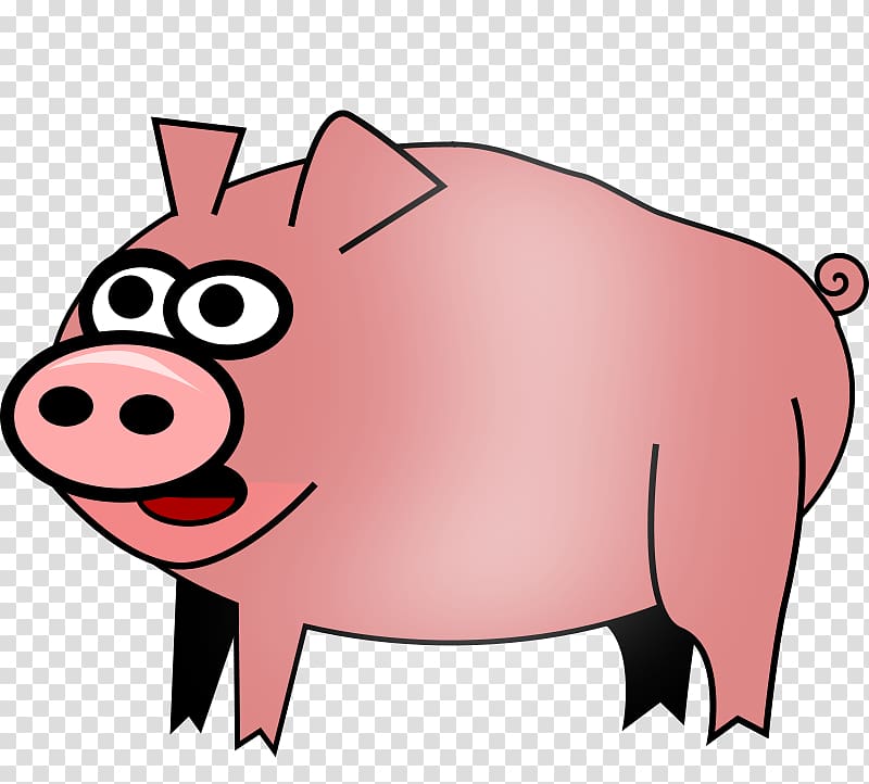 Domestic pig Cartoon , Pink pig transparent background PNG clipart