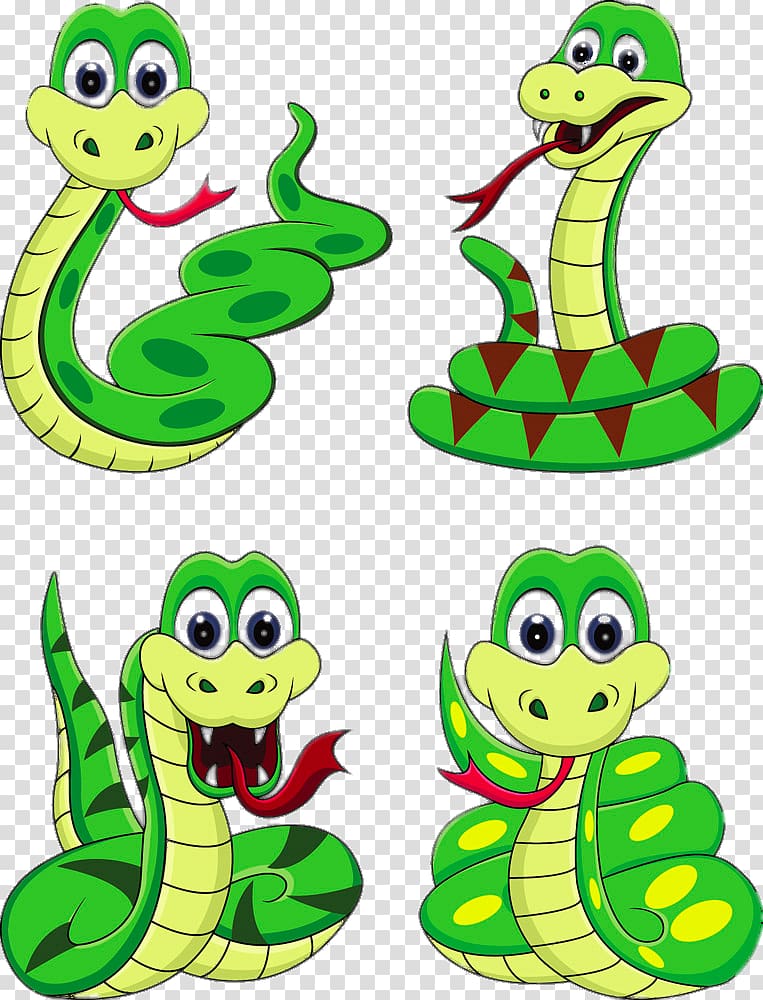 Snake Cartoon , Cartoon green snake transparent background PNG clipart