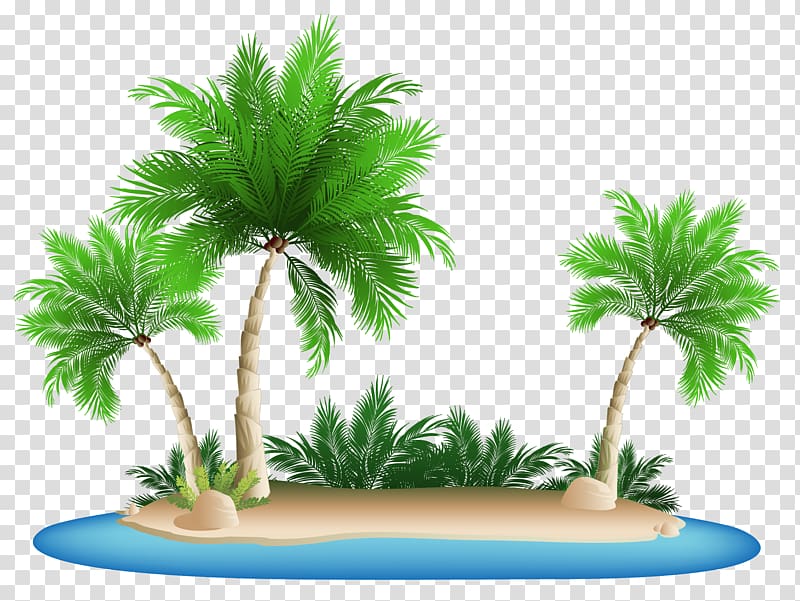 Kokopo Beach Bungalow Resort, Palm Trees Island , island with palm trees illustration transparent background PNG clipart