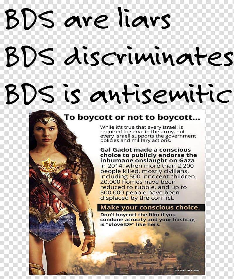 Israel State of Palestine Antisemitism Boycott, Divestment and Sanctions Palestinians, gal gadot transparent background PNG clipart