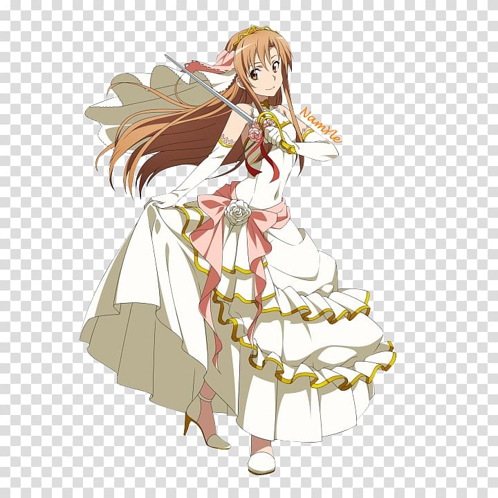 Asuna Kirito Sword Art Online: Code Register Wedding dress Bride, asuna transparent background PNG clipart