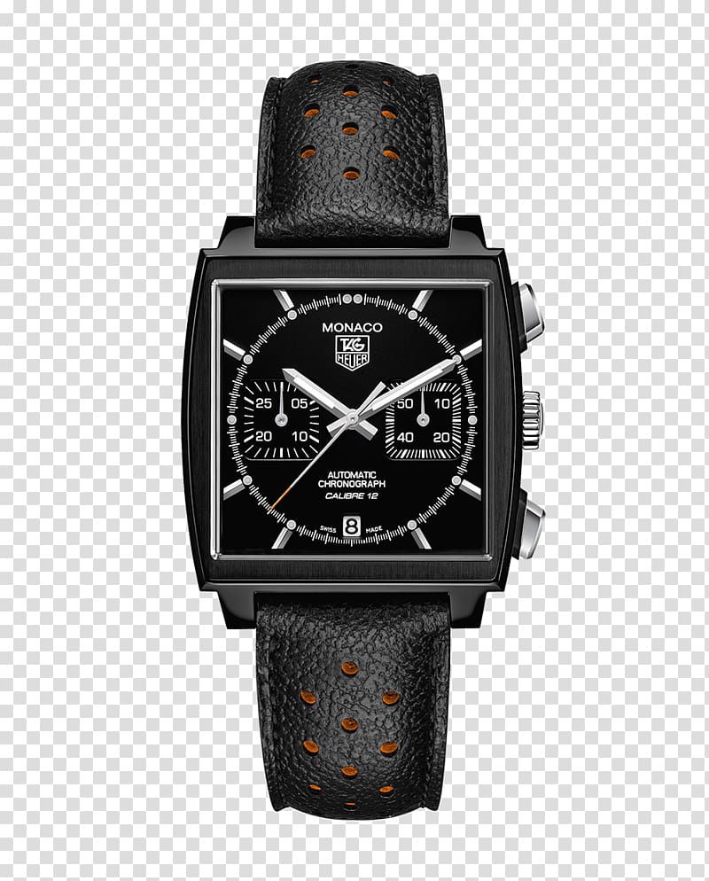 TAG Heuer Monaco Automatic watch Chronograph, Tag Heuer watch black male table transparent background PNG clipart