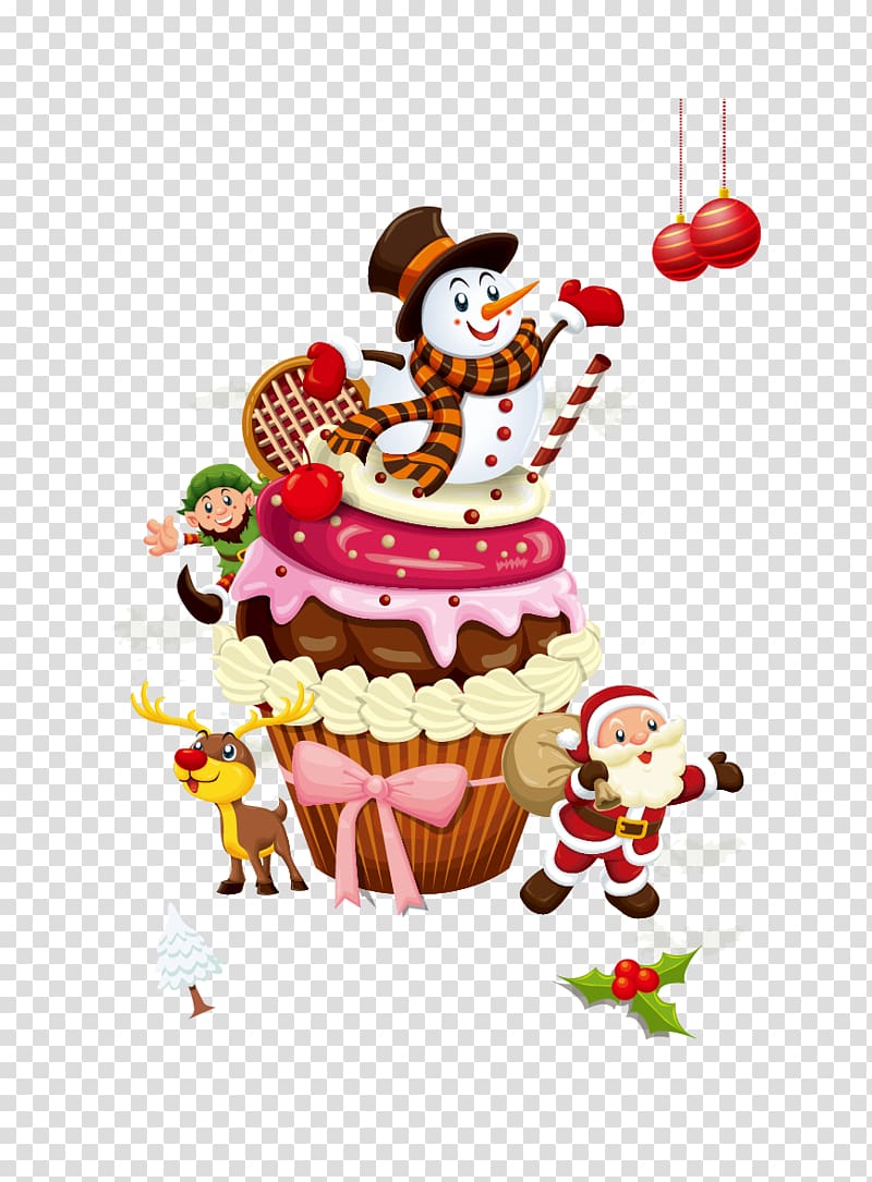 Santa Claus Christmas cake Wedding cake Cupcake, Christmas cake transparent background PNG clipart
