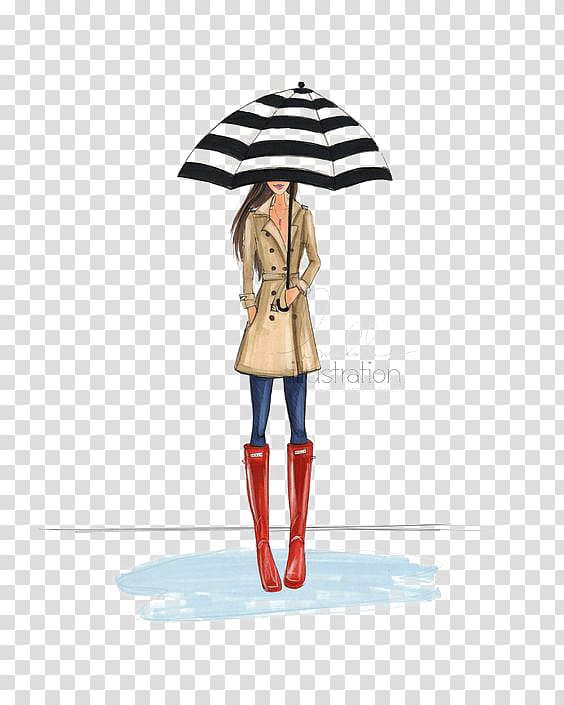 animated woman holding umbrella illustration, iPhone 6 Fashion illustration Drawing Illustration, Street beat girls transparent background PNG clipart