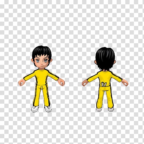 Cartoon Comics Illustration, Cartoon character Bruce Lee positive and negative modeling transparent background PNG clipart