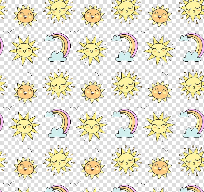 Cartoon Rainbow Floral design, Rainbow Sun transparent background PNG clipart