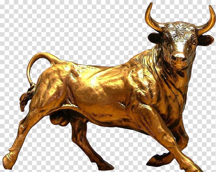 Bull Cattle Gold as an investment Market, Bull transparent background PNG clipart