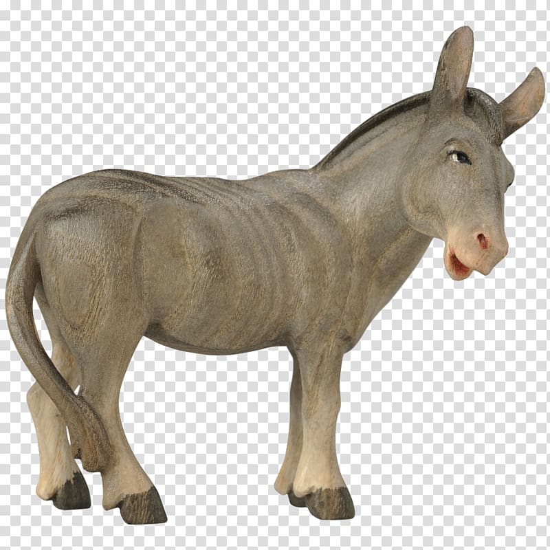 Donkey Bethlehem Nativity scene Mule Figurine, native transparent background PNG clipart