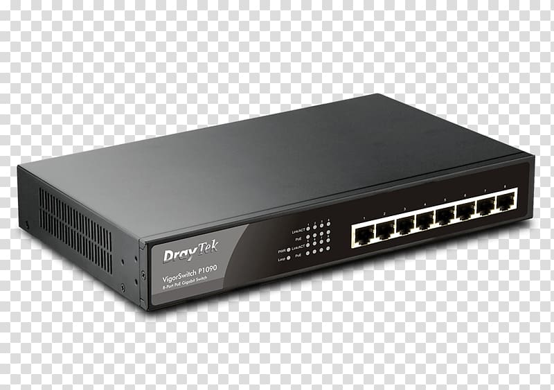 Power over Ethernet DrayTek Vigor Switch P1090 Network switch Gigabit Ethernet, draytek transparent background PNG clipart