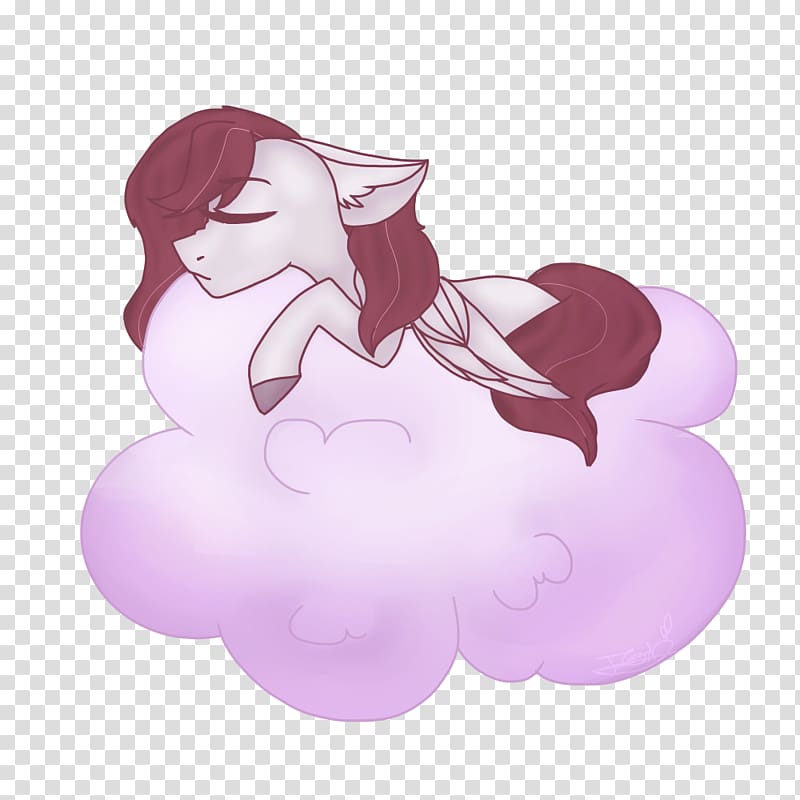 Horse Animated cartoon Pink M, dreaming cloud transparent background PNG clipart