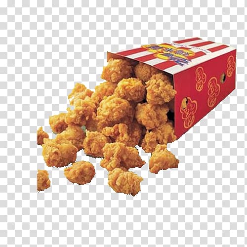 fried food with box, Chicken nugget KFC Kentucky Fried Chicken Popcorn Chicken, fried chicken transparent background PNG clipart