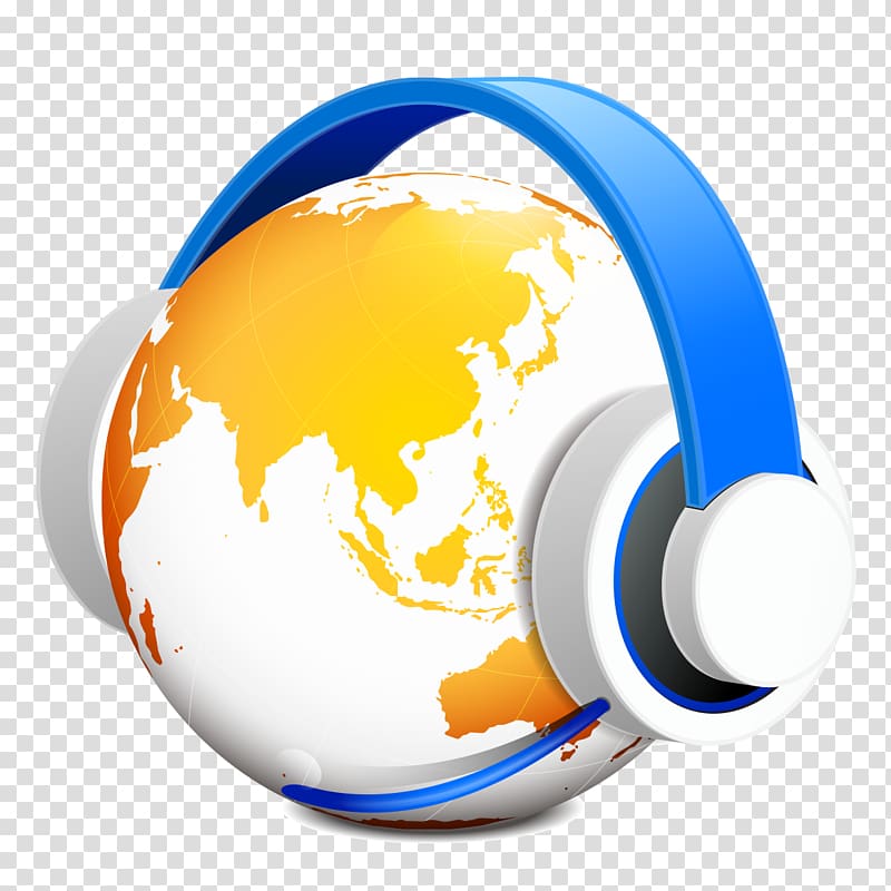 Asia illustration , Listening to headphones Earth transparent background PNG clipart