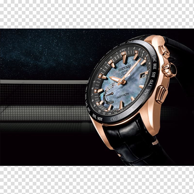 Watch Astron GPS satellite blocks Seiko クレドール, watch transparent background PNG clipart
