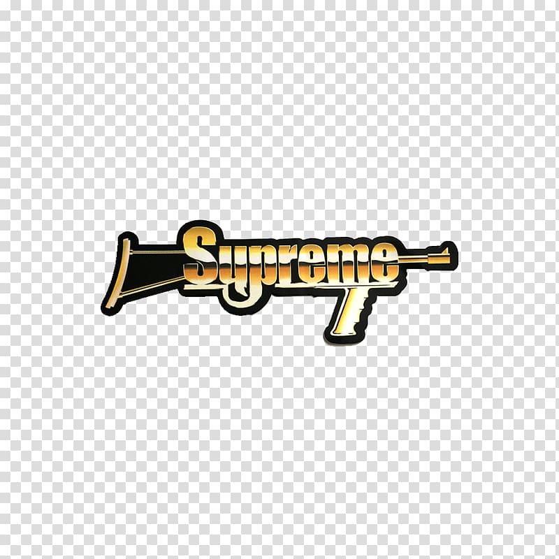 Brand Supreme Logo Sticker Louis Vuitton, Gold gun transparent background  PNG clipart