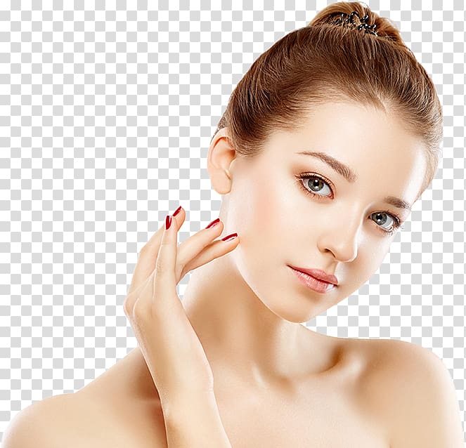 woman with red manicure and pink lipstick , Cosmetics Acne Skin care Comedo Facial, others transparent background PNG clipart