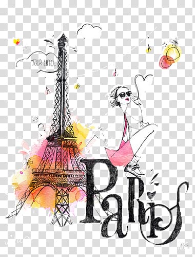 Paris , Eiffel Tower Watercolor painting Drawing, eiffel tower transparent background PNG clipart