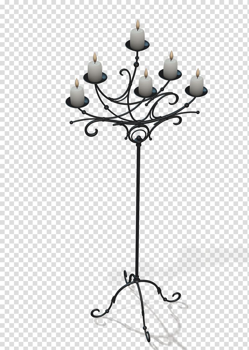 black candle holder illustration, Candles on Black Stand transparent background PNG clipart