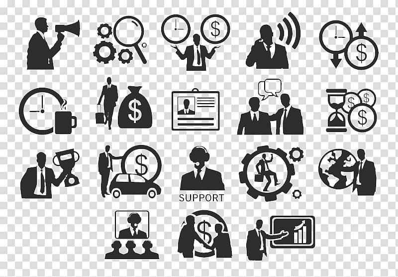 Businessperson Silhouette Icon, 18 models of business man silhouette icon transparent background PNG clipart