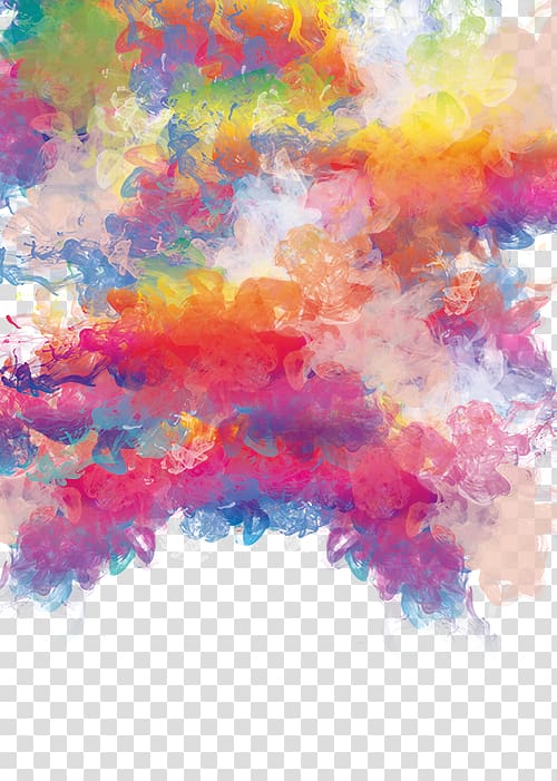 Watercolor painting, Color watercolor shading material, yellow, orange, and pink abstract painting transparent background PNG clipart
