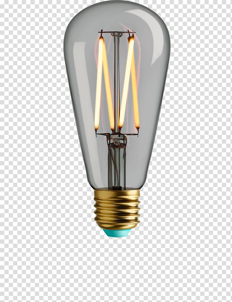 Incandescent light bulb LED lamp Plumen LED filament, light transparent background PNG clipart