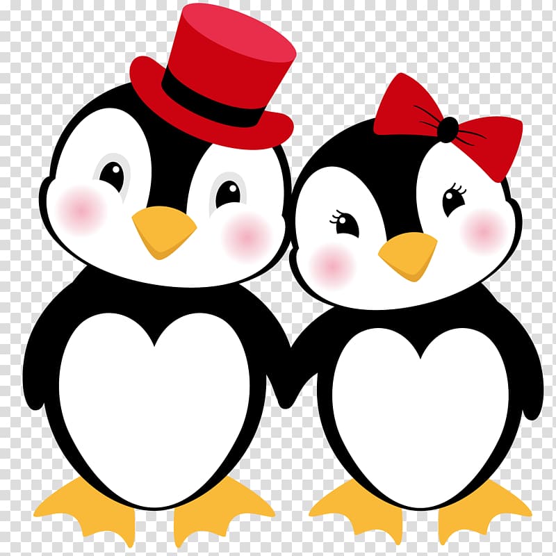 Penguin Paper Love Cartoon, Penguin transparent background PNG clipart