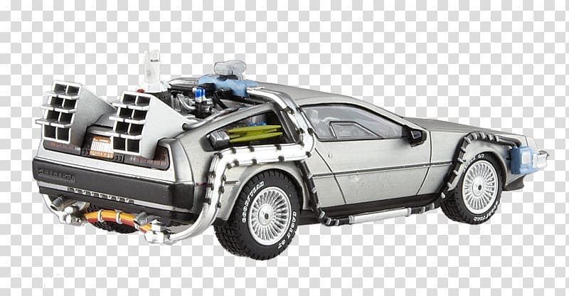 Marty McFly DeLorean DMC-12 Car DeLorean time machine Back to the Future, car transparent background PNG clipart