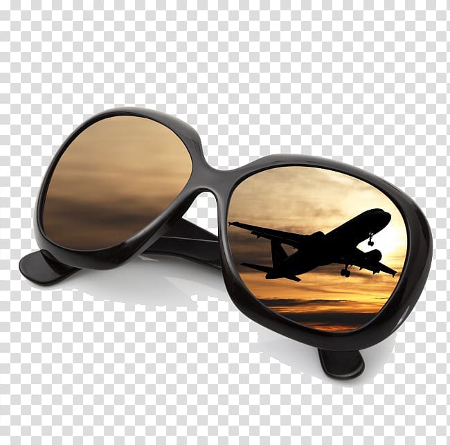 black framed sunglasses art, Sunglasses Reflection , sunglasses transparent background PNG clipart