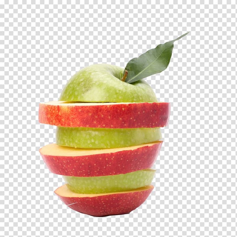 Apple Fruit Desktop Granny Smith, Creative Red Green Apple transparent background PNG clipart