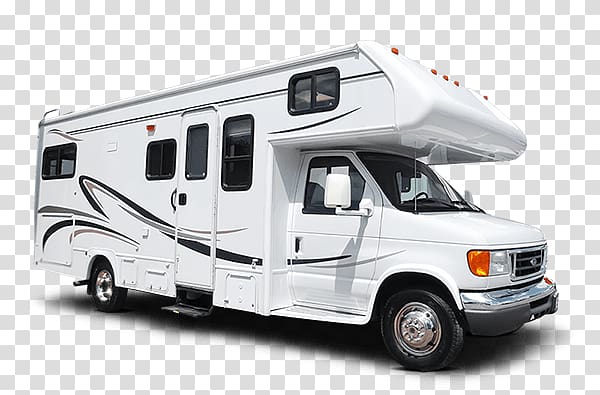 white and gray class-C motorhome, Motorhome Side View transparent background PNG clipart