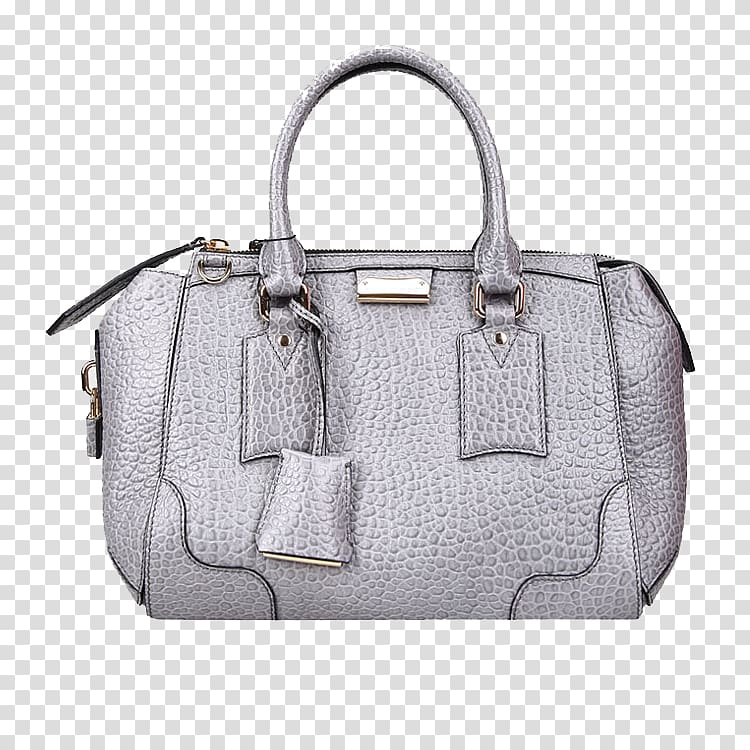 Tote bag Burberry Leather Handbag, BURBERRY Burberry bag silver transparent background PNG clipart
