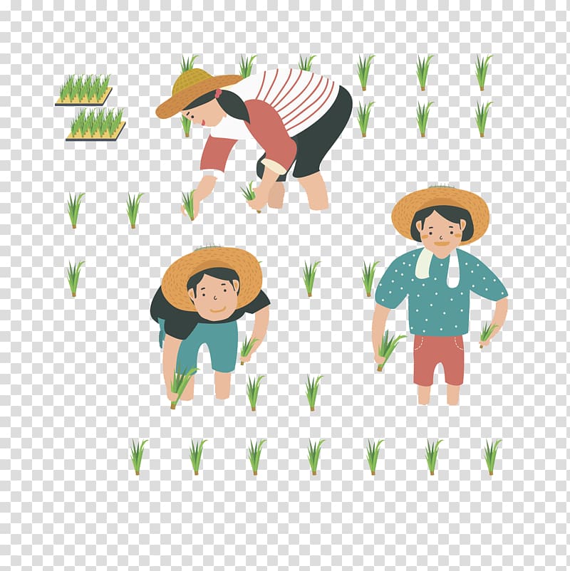 farmers illustration, Farmer Rice transplanter uad6dub9bdub18duc0b0ubb3cud488uc9c8uad00ub9acuc6d0 Agriculture, Transplanting rice farmers transparent background PNG clipart