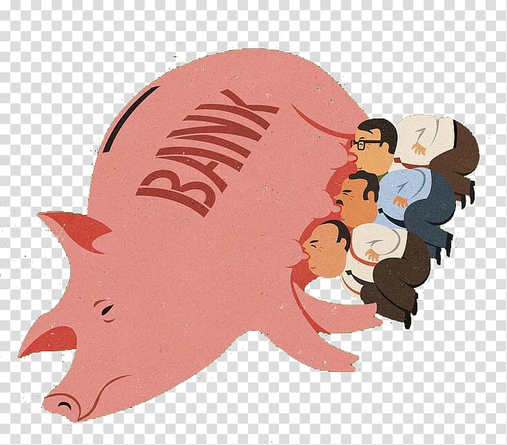 Society Satire Social issue Drawing Illustration, Three men eat pig milk transparent background PNG clipart