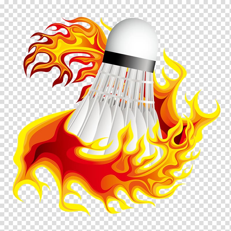 white feather badminton racket, Bowling ball Flame Euclidean , Badminton kindling transparent background PNG clipart