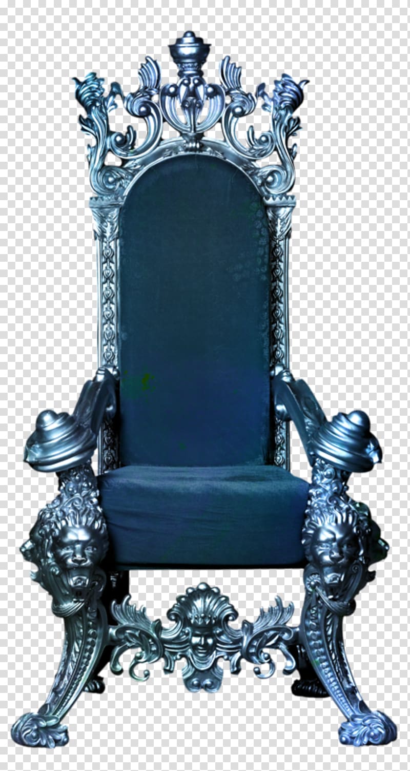 black and silver armchair illustration, Throne Chair , armchair transparent background PNG clipart