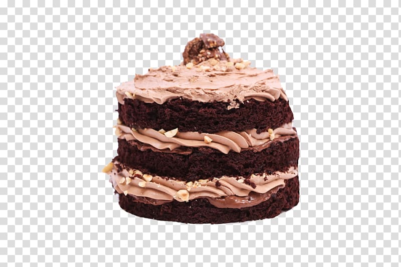 German chocolate cake Chocolate truffle Praline Ganache, exquisite cake transparent background PNG clipart
